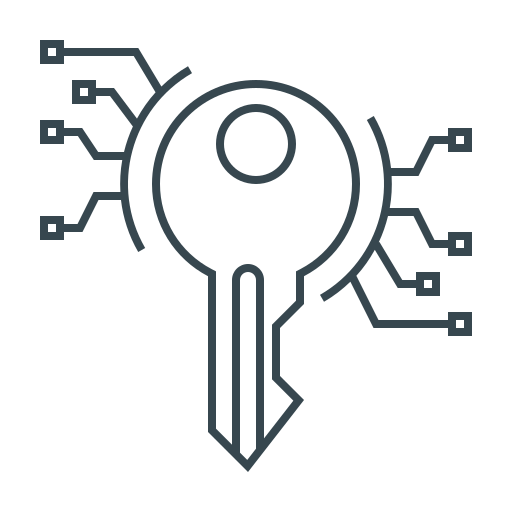 Key, cyber lock, secure icon